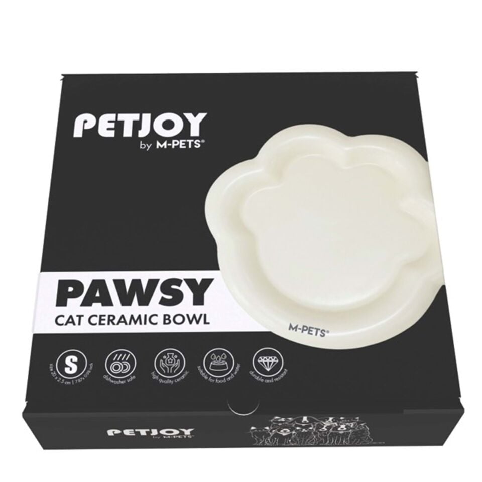 M-PETS PETJOY PAWSY SERAMİK MAMA KABI WHİTE (S) 100ML