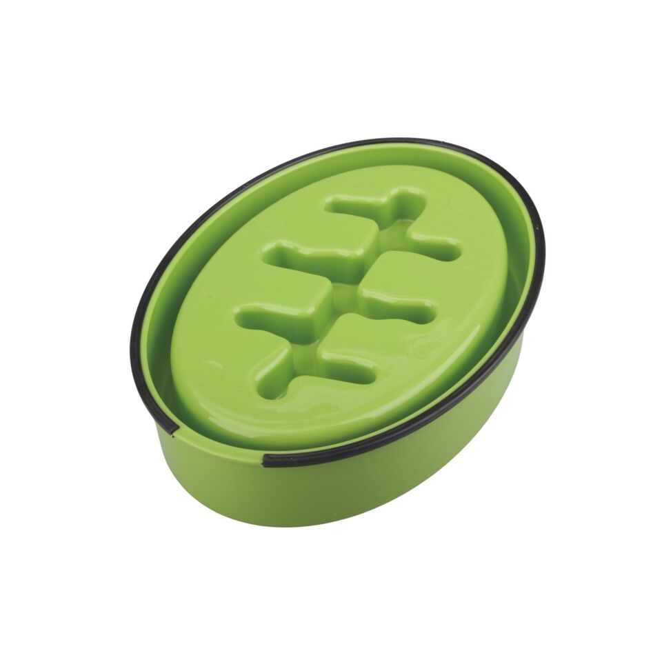 M-PETS FISHBONE YAVAŞ YEME MAMA KABI 1200ML GREEN