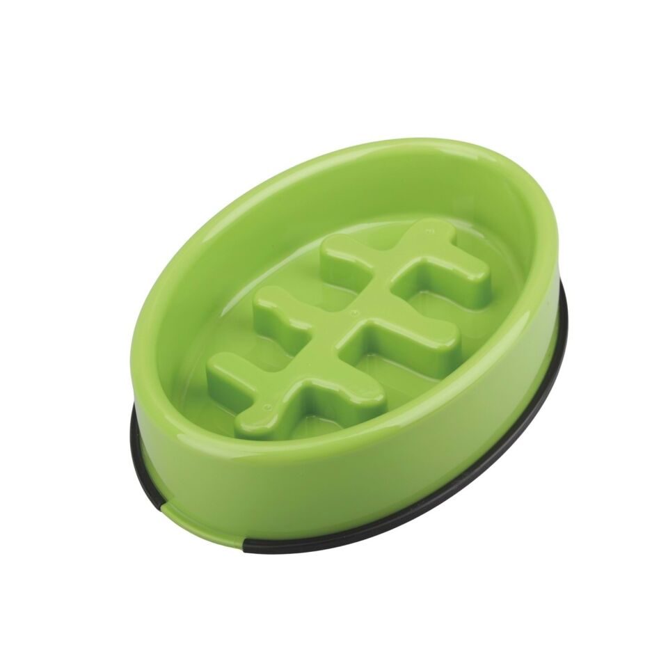 M-PETS FISHBONE YAVAŞ YEME MAMA KABI 1200ML GREEN