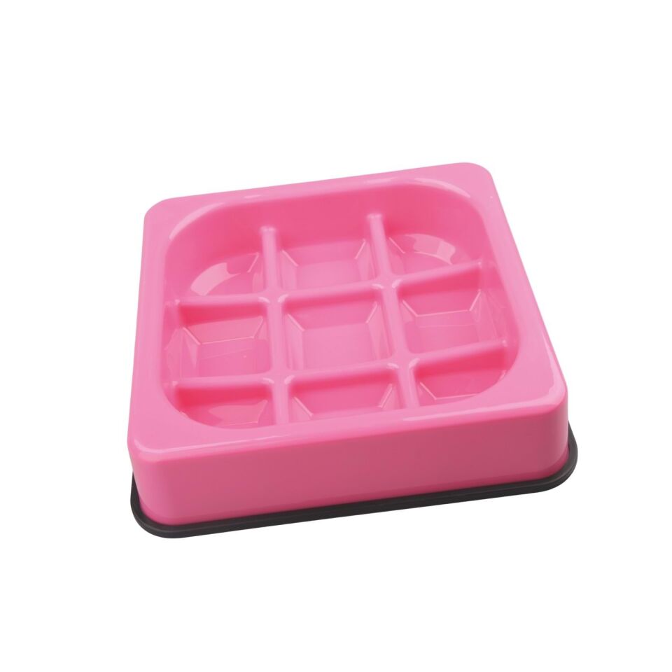 M-PETS WAFFLE YAVAŞ YEME MAMA KABI 1500ML PEMBE