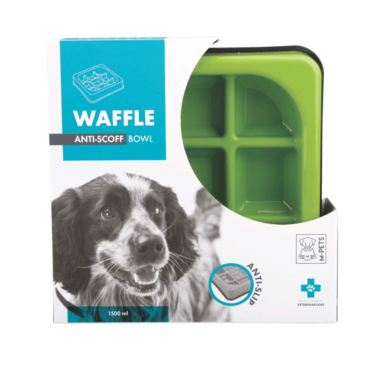 M-PETS WAFFLE YAVAŞ YEME MAMA KABI 1500ML YEŞİL