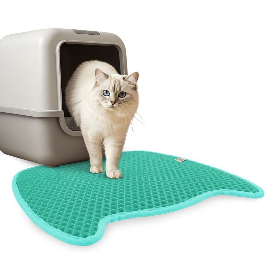 Cattie Taraklı Eva Kedi Kumu Paspası 50x50cm AÇIK MAVİ