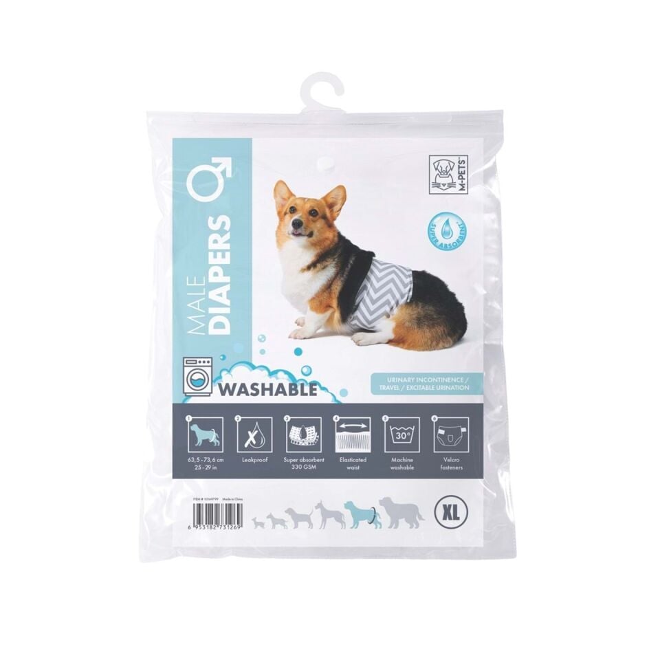 M-PETS ERKEK KÖPEKLER İÇİN YIKANABİLİR KÜLOT (XL)