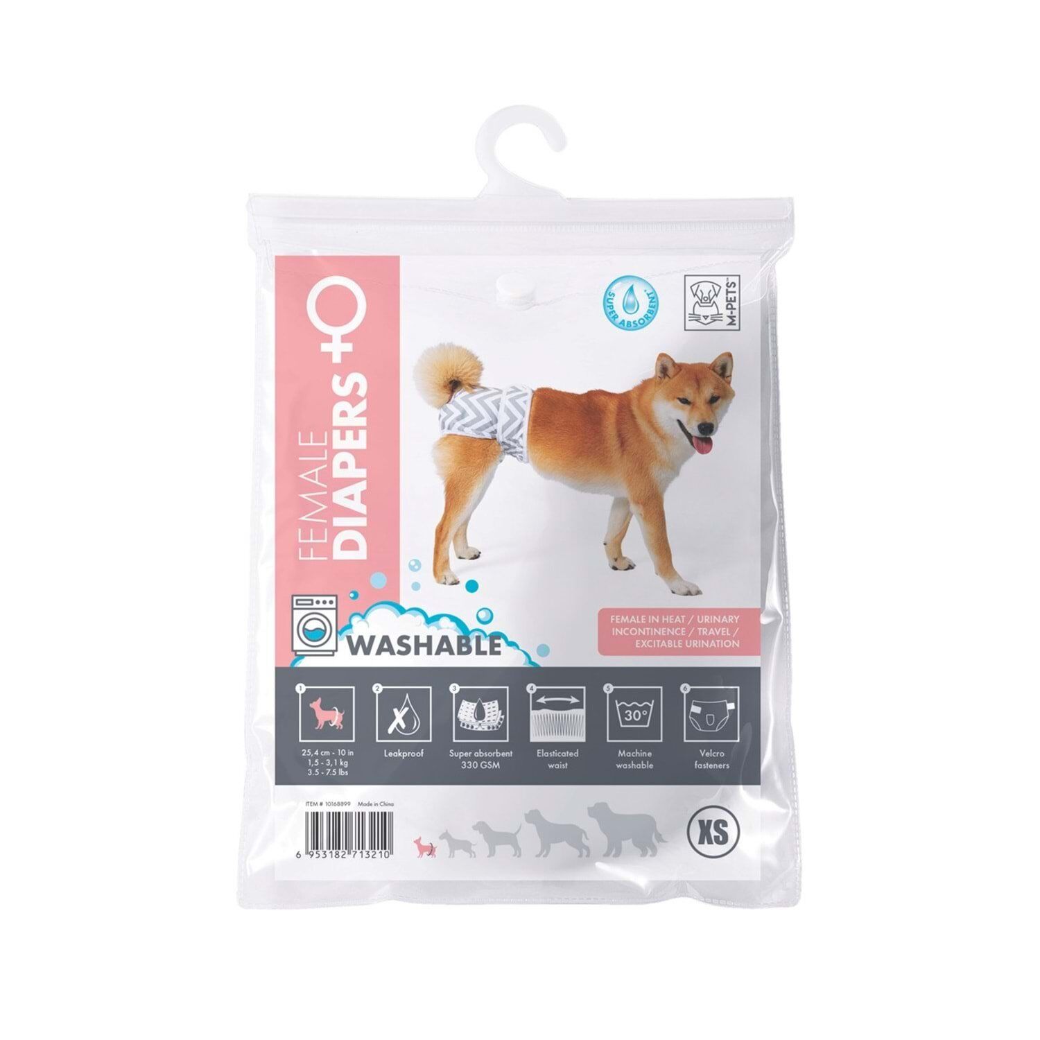 M-PETS DİŞİ KÖPEKLER İÇİN YIKANABİLİR KÜLOT (XS)
