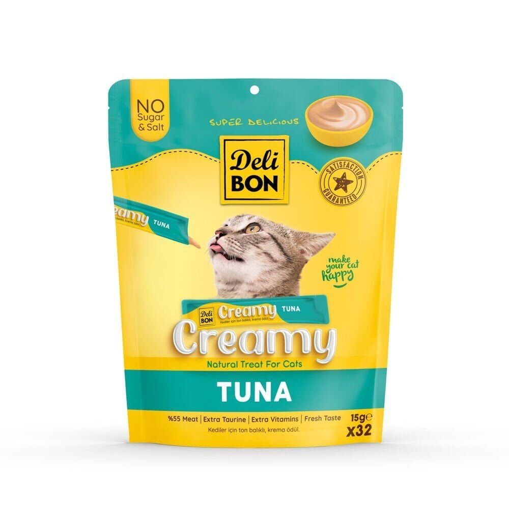 Delibon Creamy Kedi Ödül Maması 15g x 32 Adet - Ton Balıklı