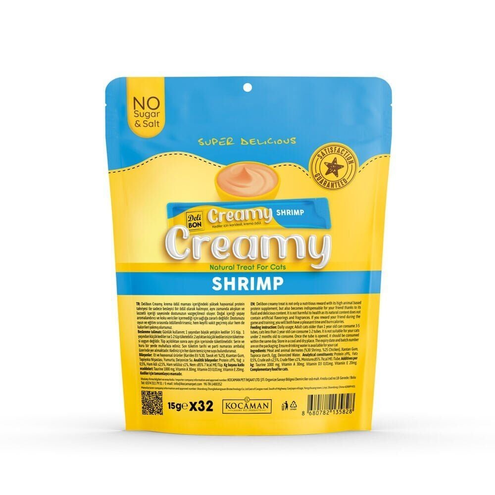 Delibon Creamy Kedi Ödül Maması 15g 32 Adet - Karidesli