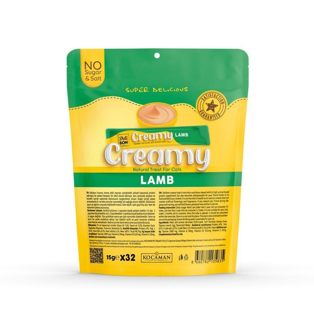 Delibon Creamy Kedi Ödül Maması 15g 32 Adet - Kuzu Etli