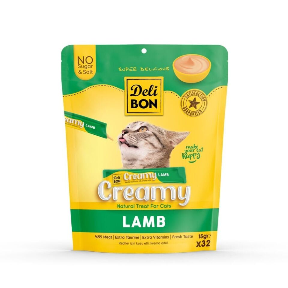 Delibon Creamy Kedi Ödül Maması 15g 32 Adet - Kuzu Etli