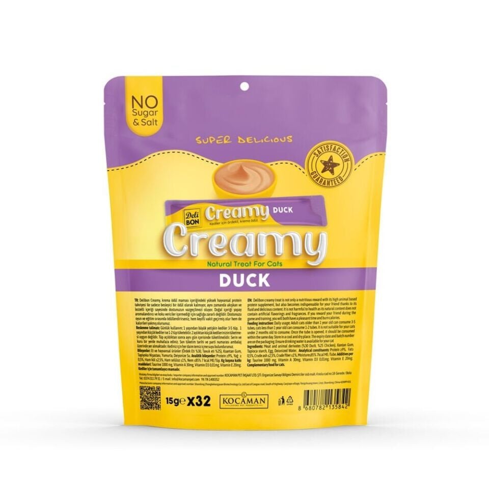Delibon Creamy Kedi Ödül Maması 15g 32 Adet - Ördekli