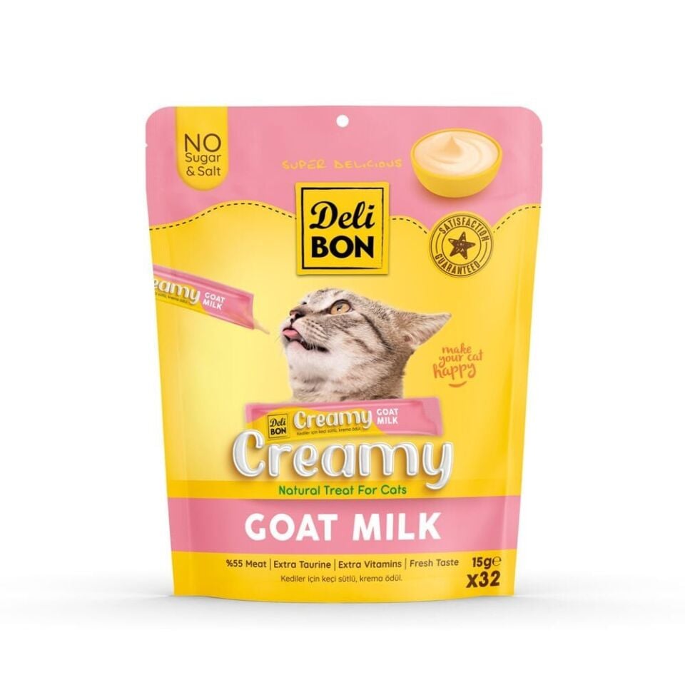 Delibon Creamy Kedi Ödül Maması 15g 32 Adet - Keçi Sütlü