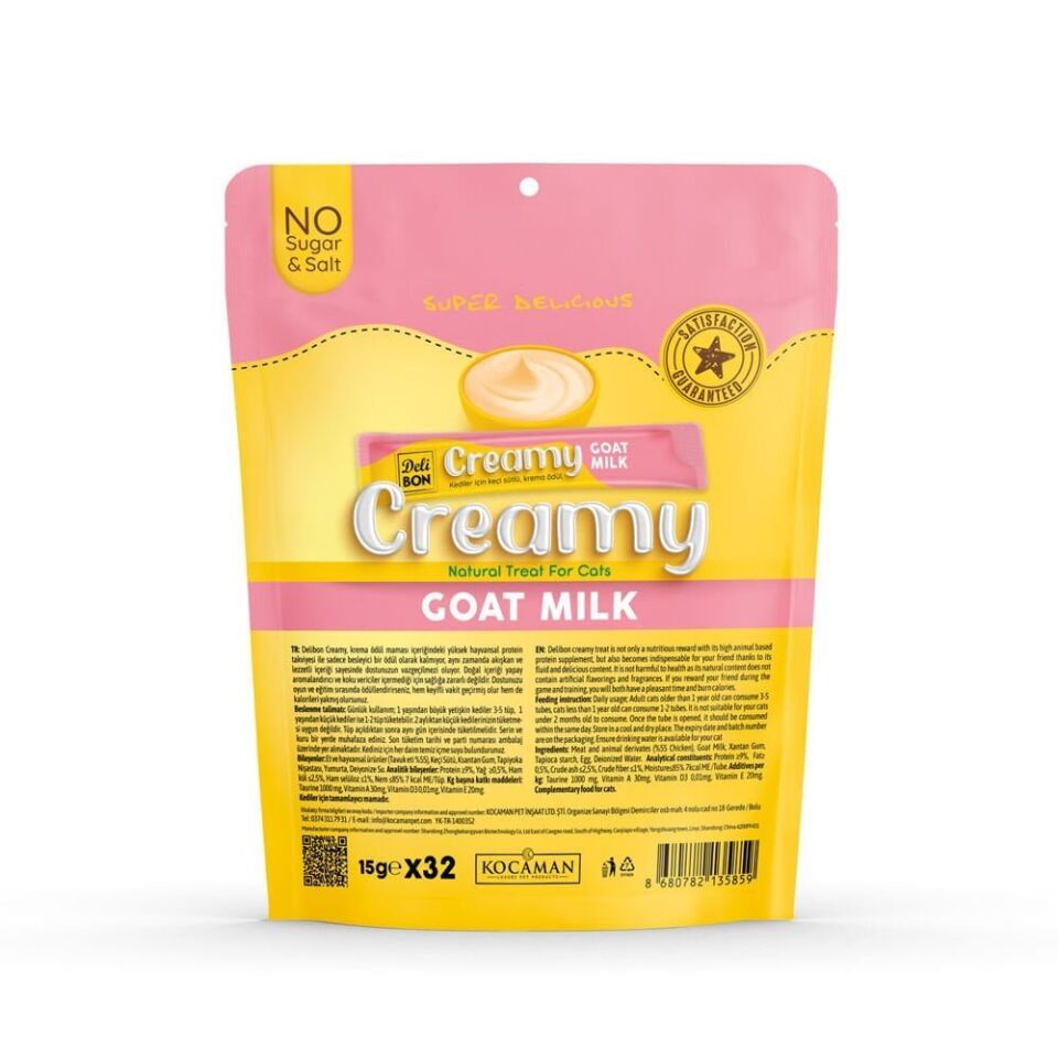 Delibon Creamy Kedi Ödül Maması 15g 32 Adet - Keçi Sütlü