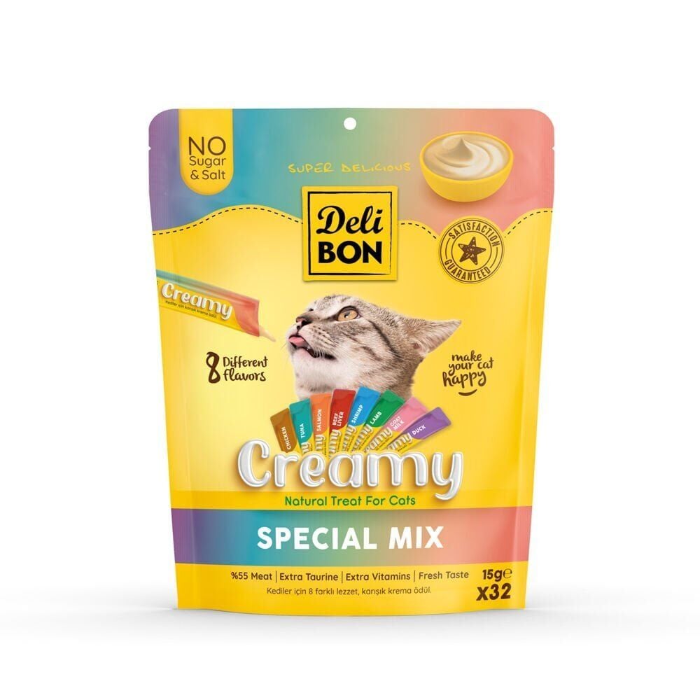 Delibon Creamy Kedi Ödül Maması 15g 32 Adet - Karışık Çeşit