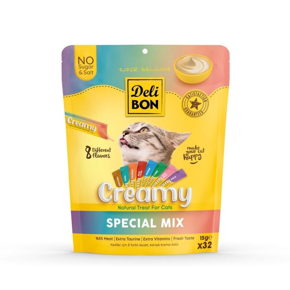Delibon Creamy Kedi Ödül Maması 15g 32 Adet - Karışık Çeşit
