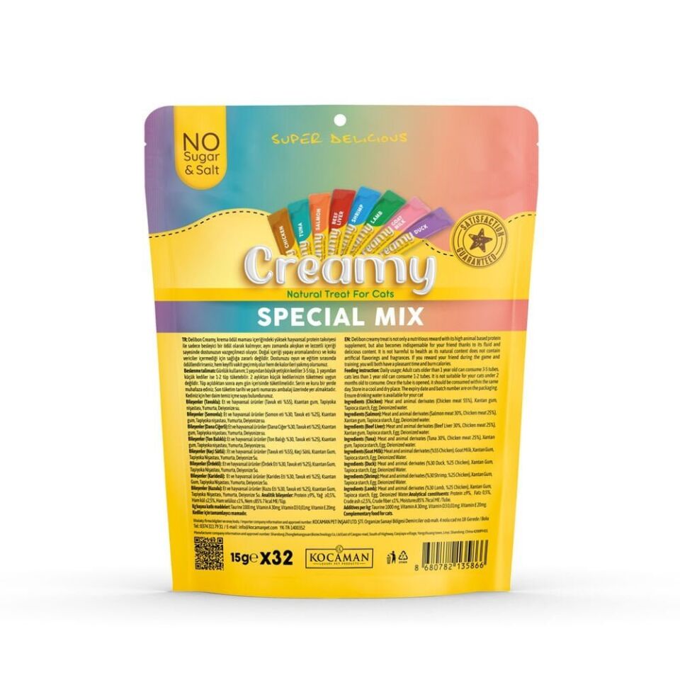 Delibon Creamy Kedi Ödül Maması 15g 32 Adet - Karışık Çeşit