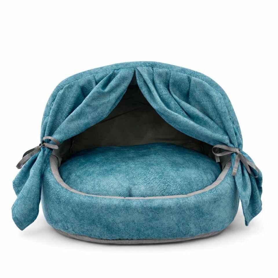 PET PRETTY COMFORT PERDELİ YUVA MAVİ YATAK