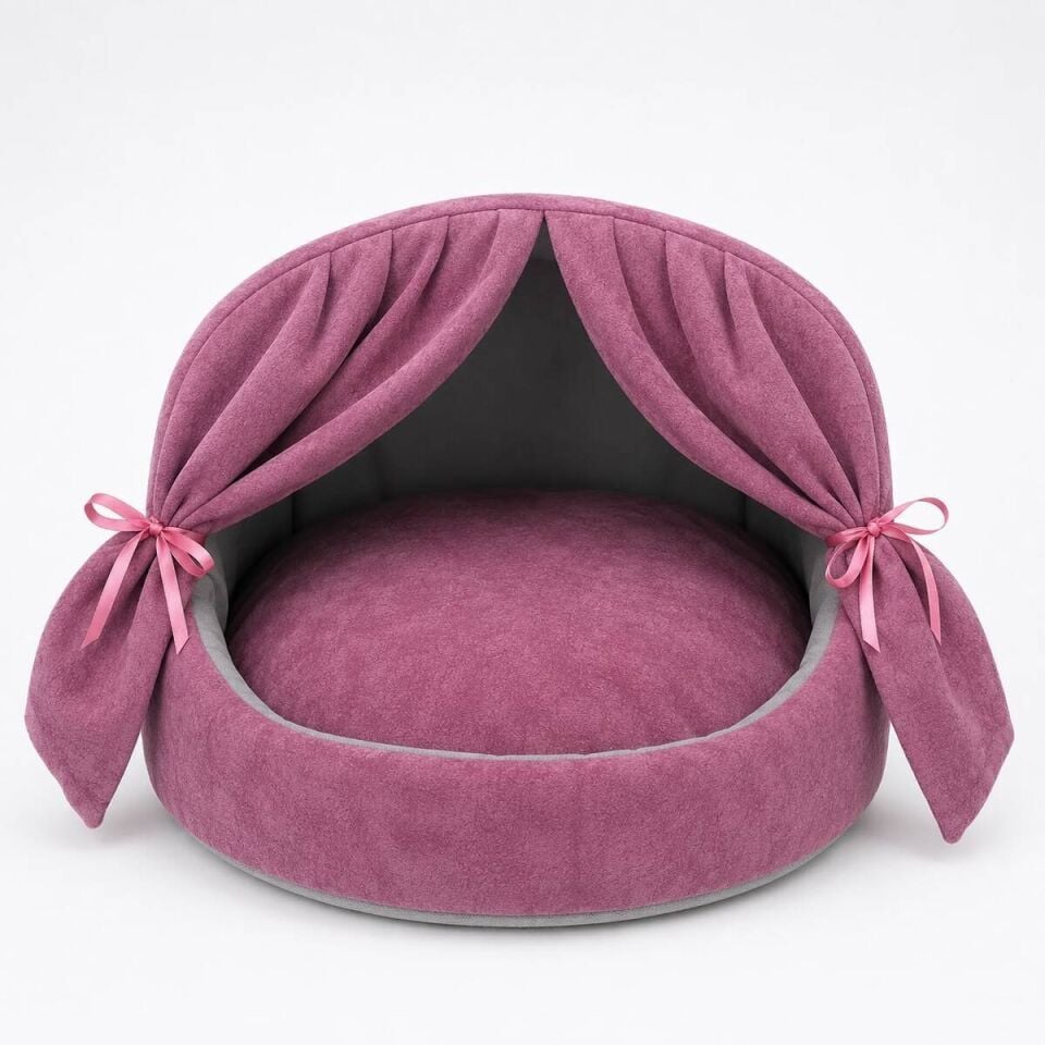 PET PRETTY COMFORT PERDELİ YUVA GÜL KURUSU YATAK