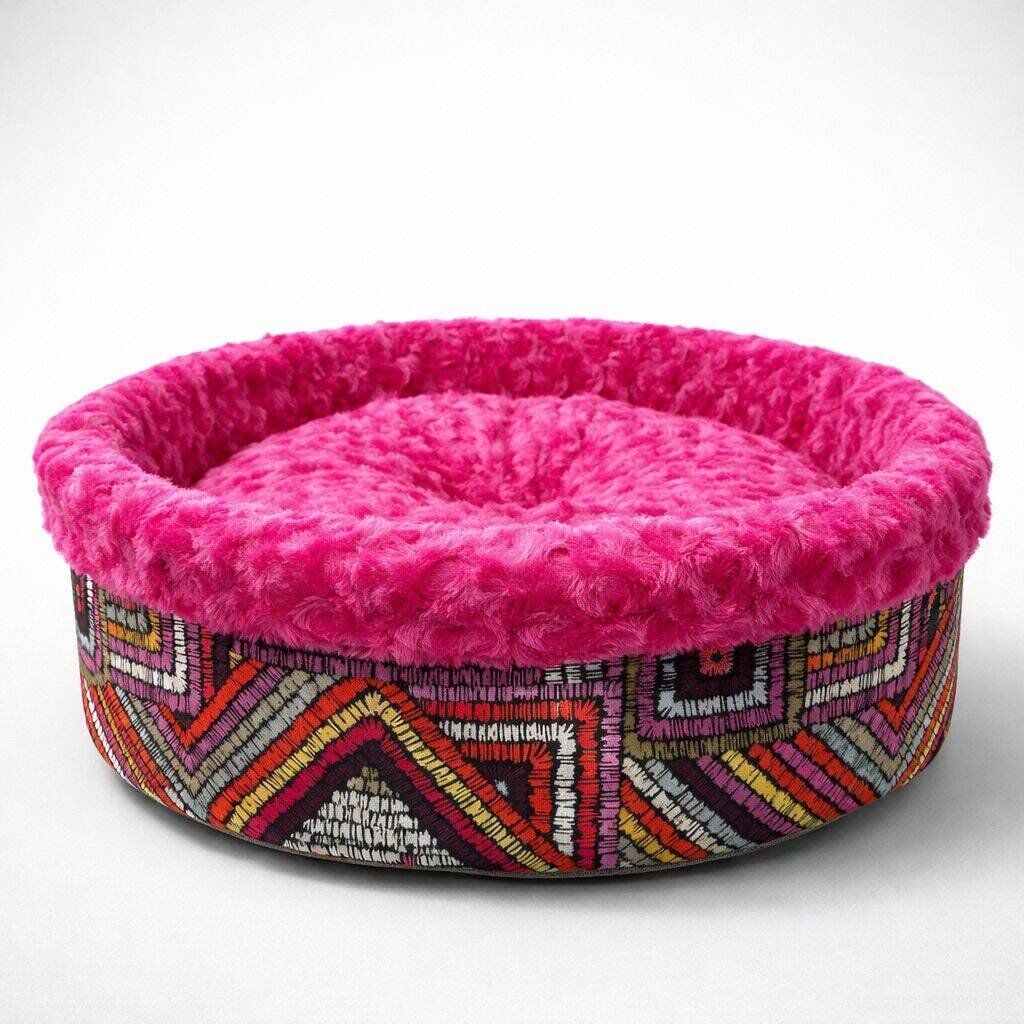 PET PRETTY SPECİEL PELUŞ SİMİT YATAK FUŞYA