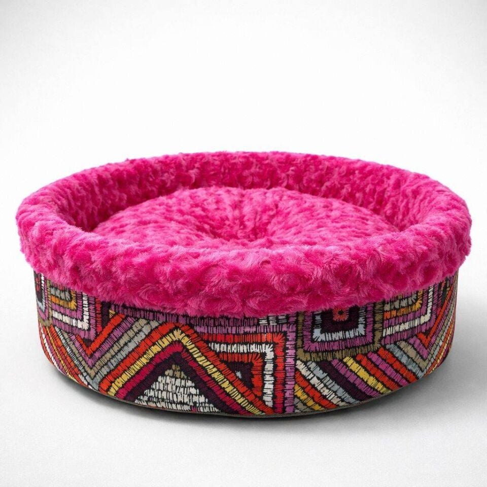 PET PRETTY SPECİEL PELUŞ SİMİT YATAK FUŞYA