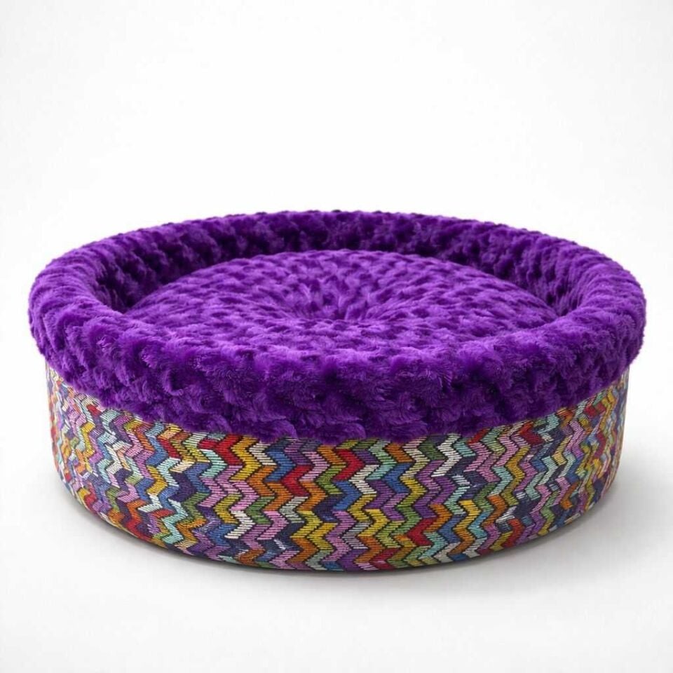 PET PRETTY SPECİEL PELUŞ SİMİT YATAK MOR