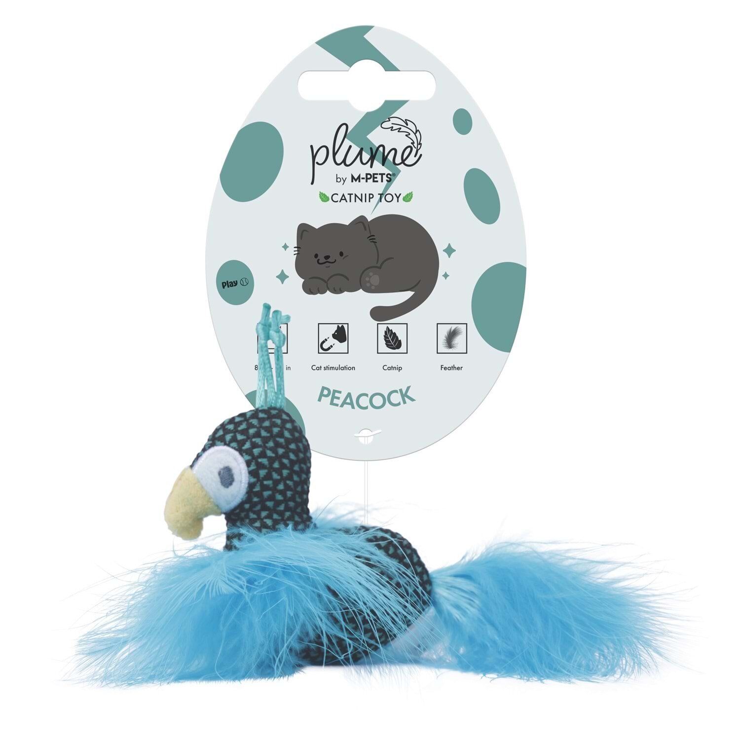 M-PETS PLUME PEAOCK CATNİPLİ KEDİ OYUNCAĞI BLUE