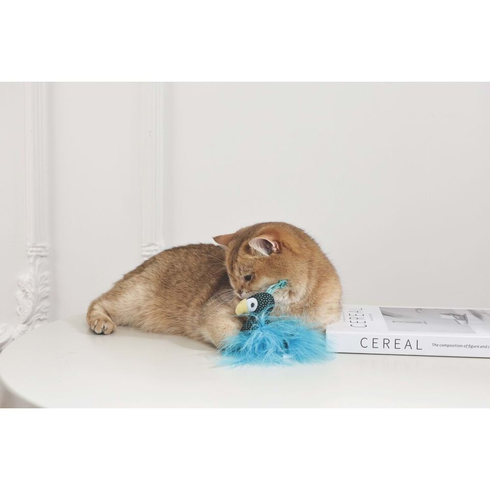 M-PETS PLUME PEAOCK CATNİPLİ KEDİ OYUNCAĞI BLUE