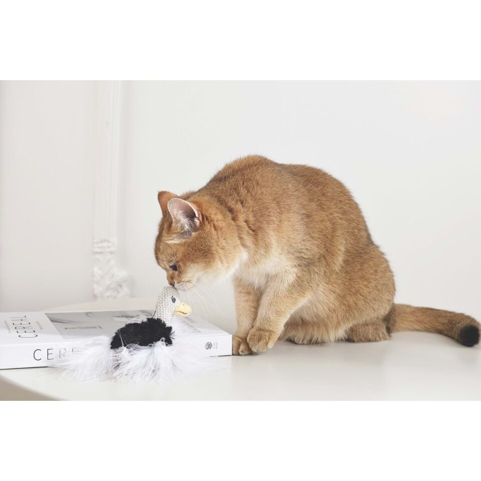 M-PETS PLUME OSTRİCH CATNİPLİ KEDİ OYUNCAĞI WHİTE