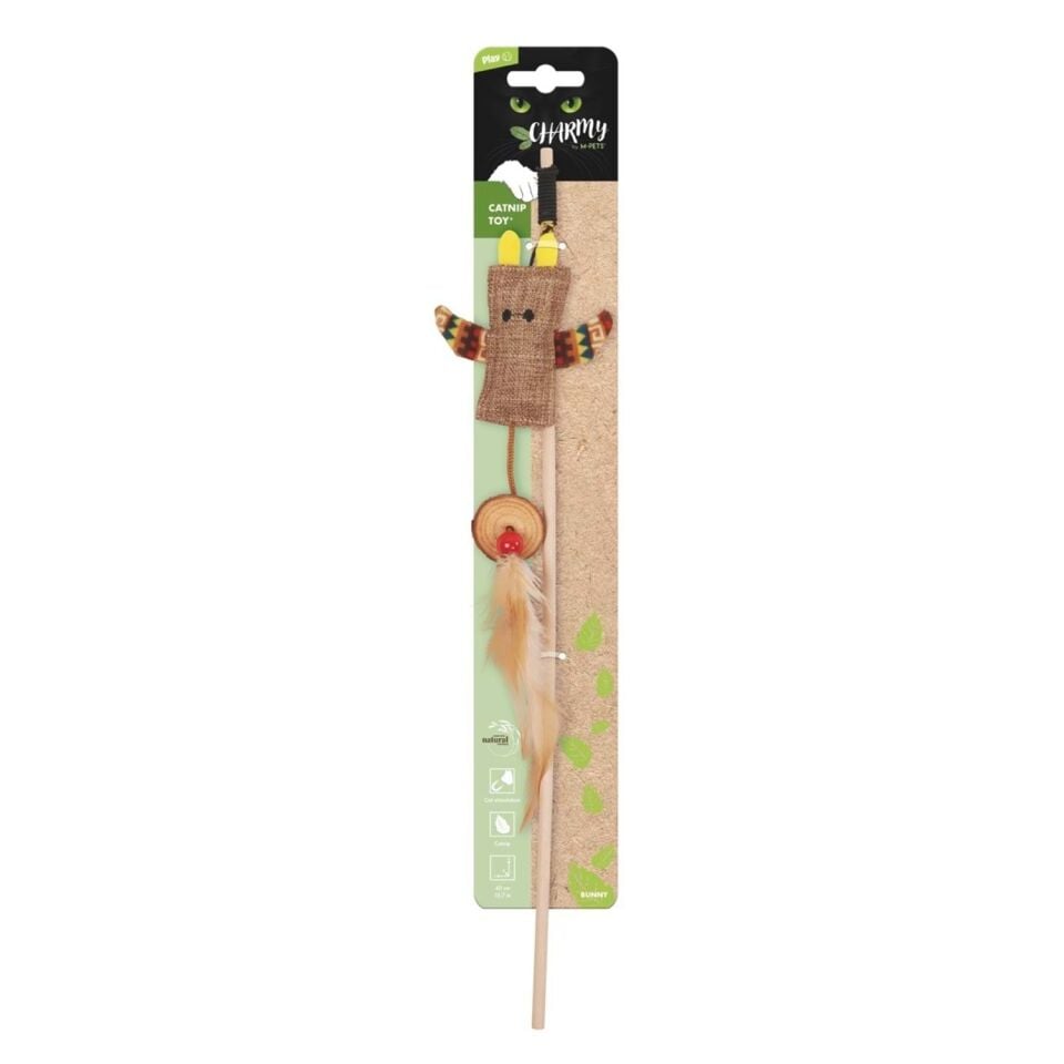 M-PETS CHARMY BUNNY CATNİPLİ KEDİ OYUNCAĞI OLTA BROWN