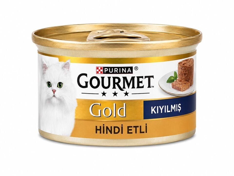 GOURMET GOLD HİNDİLİ KIYILMIŞ KEDİ YAŞ MAMA 85 GR
