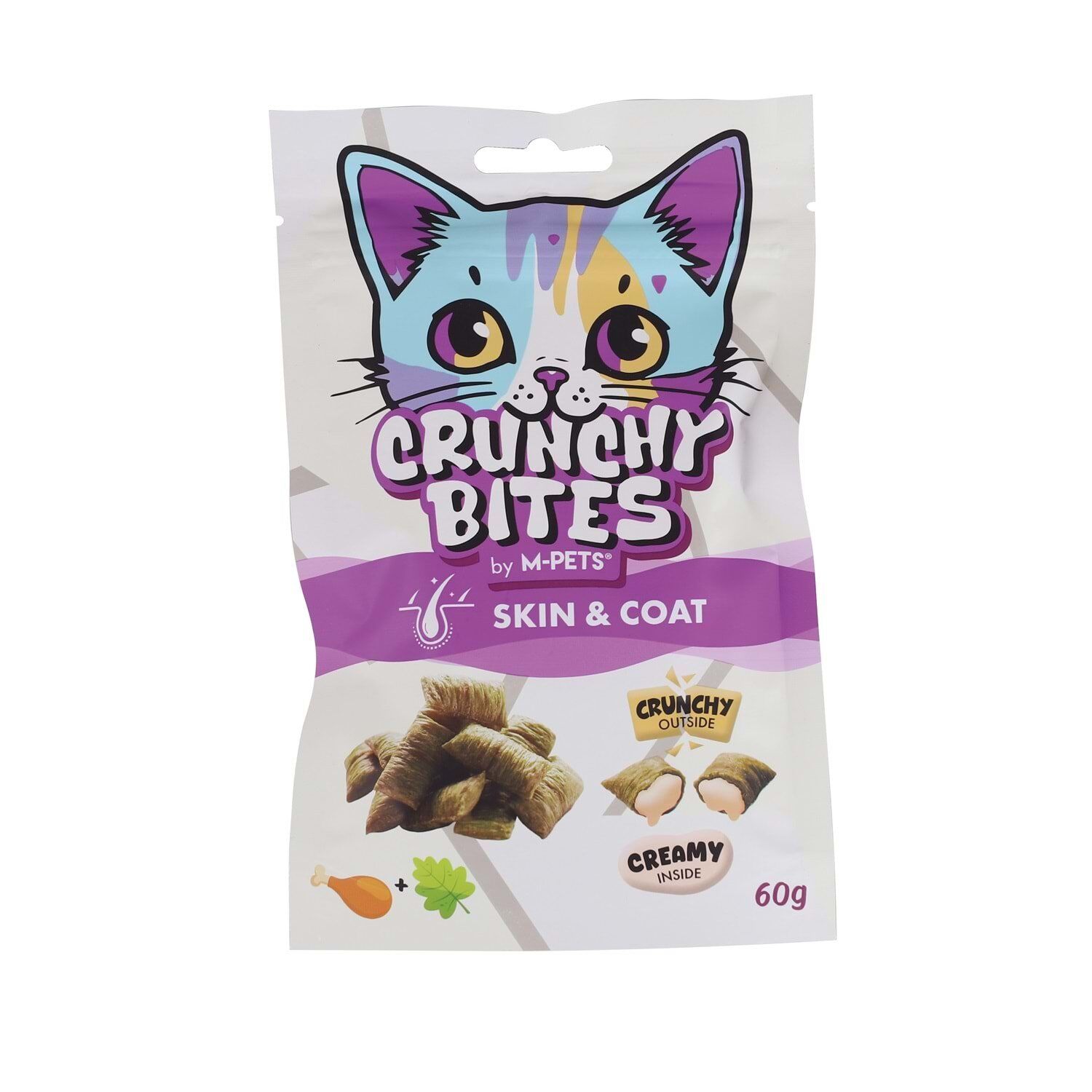 M-PETS CRUNCHY BITES SKIN&COAT FONKSİYONEL KEDİ ÖDÜLÜ 60GR