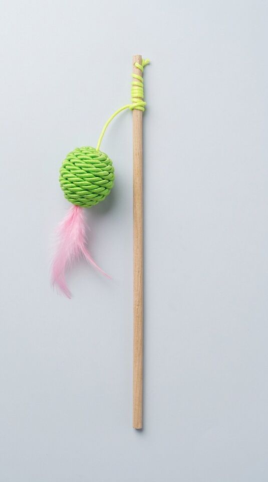 MAJO KEDİ OYUNCAĞI HASIR TOPLU TÜYLÜ KEDİ OLTASI 33 CM