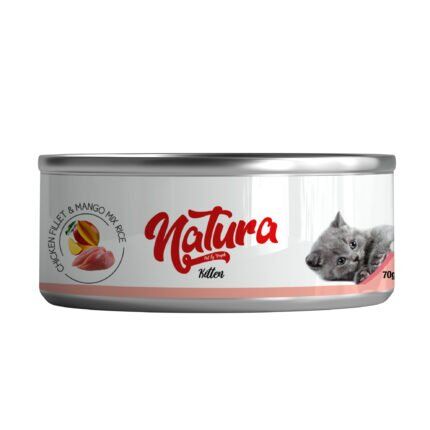 NATURA CHICKEN FILLET & CRAP MIX RICE BROTH CANNED CAT FOOD 70 GR