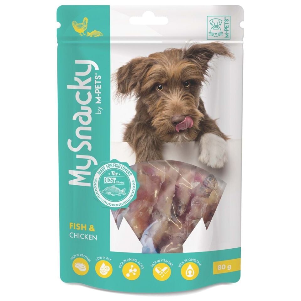 M-PETS MY SNACKY FISH & CHICKEN KÖPEK ÖDÜLÜ 80GR