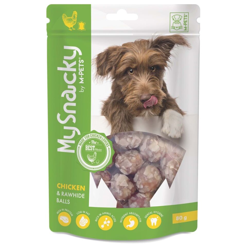 M-PETS MY SNACKY CHICKEN & RAWHIDE BALLS KÖPEK ÖDÜLÜ 80GR