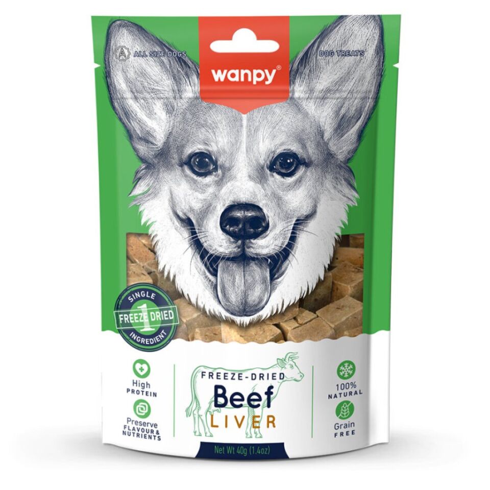 Wanpy Kurutulmuş %100 Dana Ciğeri 40 gr Köpek Ödül