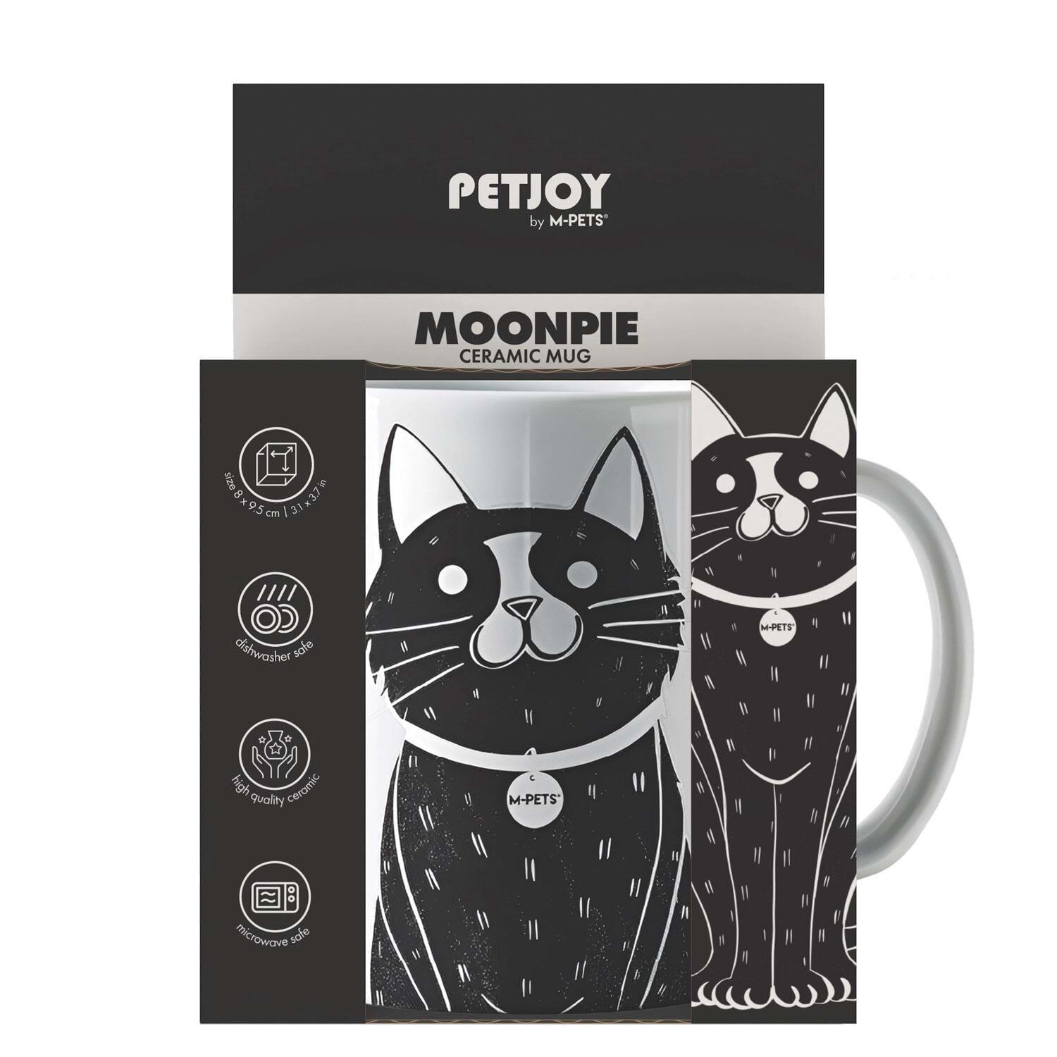 M-PETS PETJOY MOONPİE KUPA 350ML SİYAH&BEYAZ