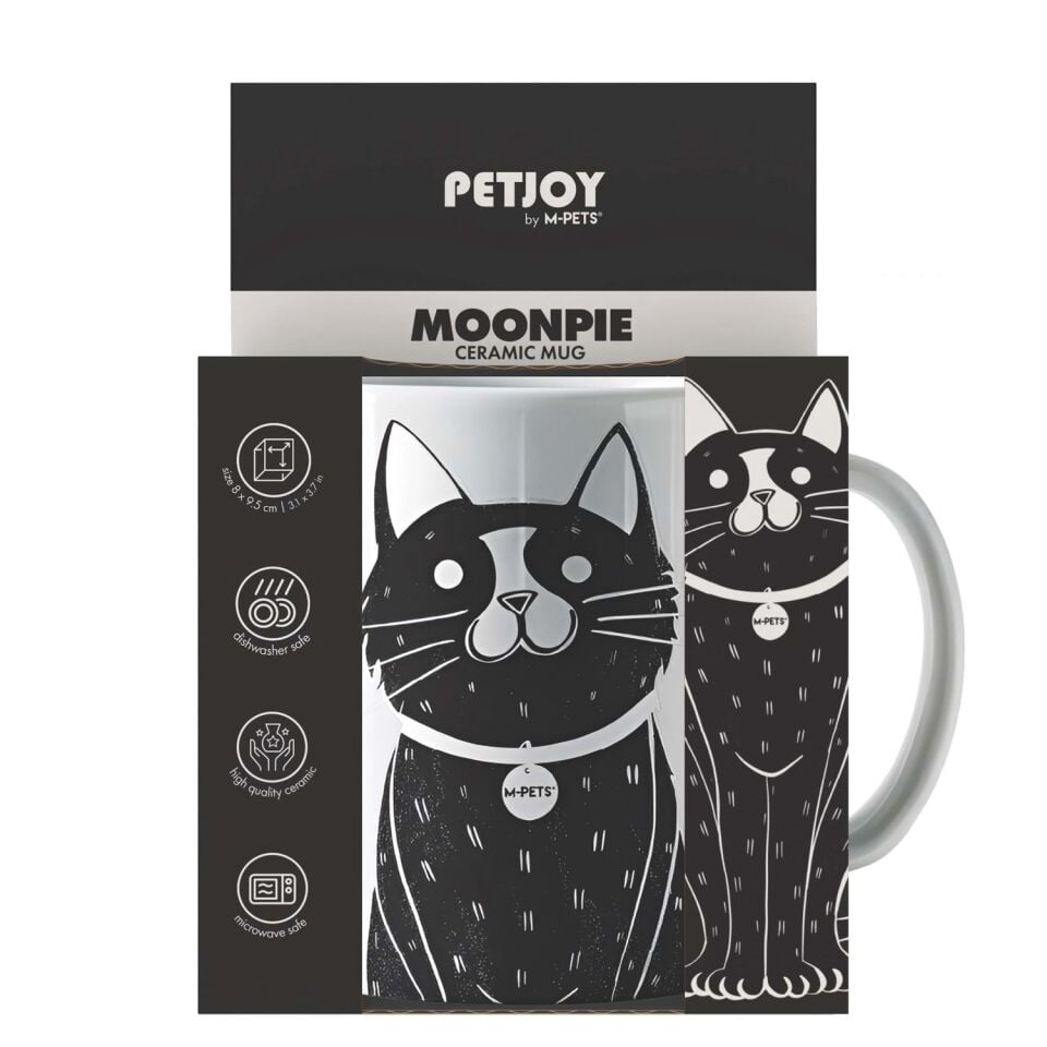 M-PETS PETJOY MOONPİE KUPA 350ML SİYAH&BEYAZ