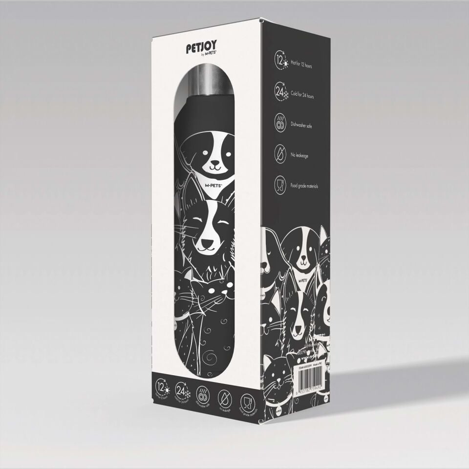 M-PETS PETJOY PURRFECT PETFAMİLY TERMOS 500ML SİYAH&BEYAZ