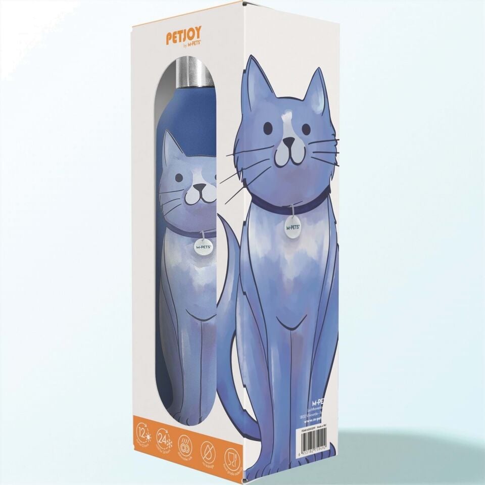 M-PETS PETJOY PURRFECT MOONPİE TERMOS 500ML BLUE