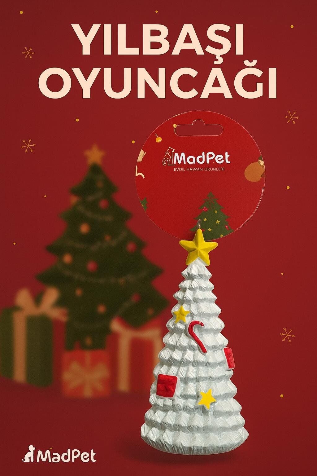 Evcil Hayvan Yılbaşı Konspeti Sesli Çam Ağacı