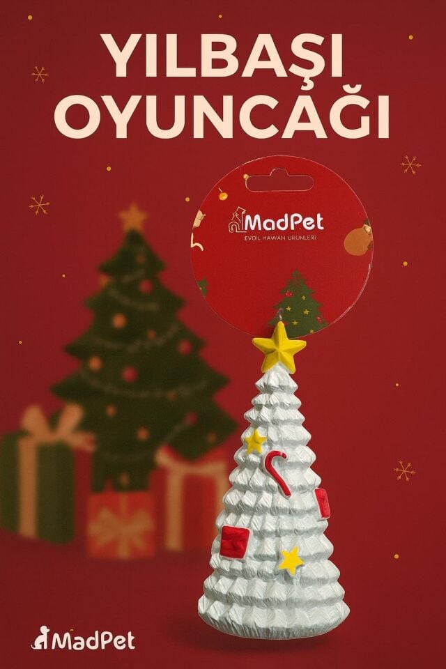 Evcil Hayvan Yılbaşı Konspeti Sesli Çam Ağacı