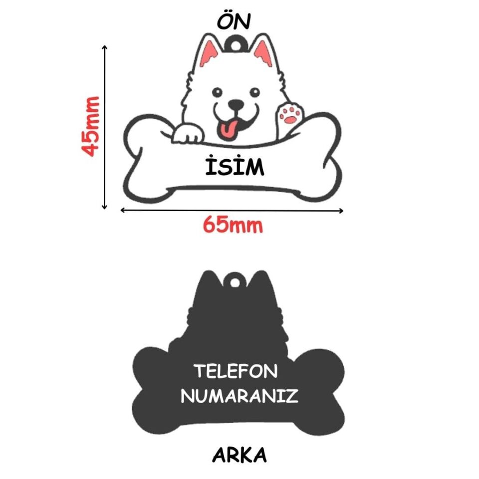 MAJO İSİMLİK SAMOYED 45MMX65MM
