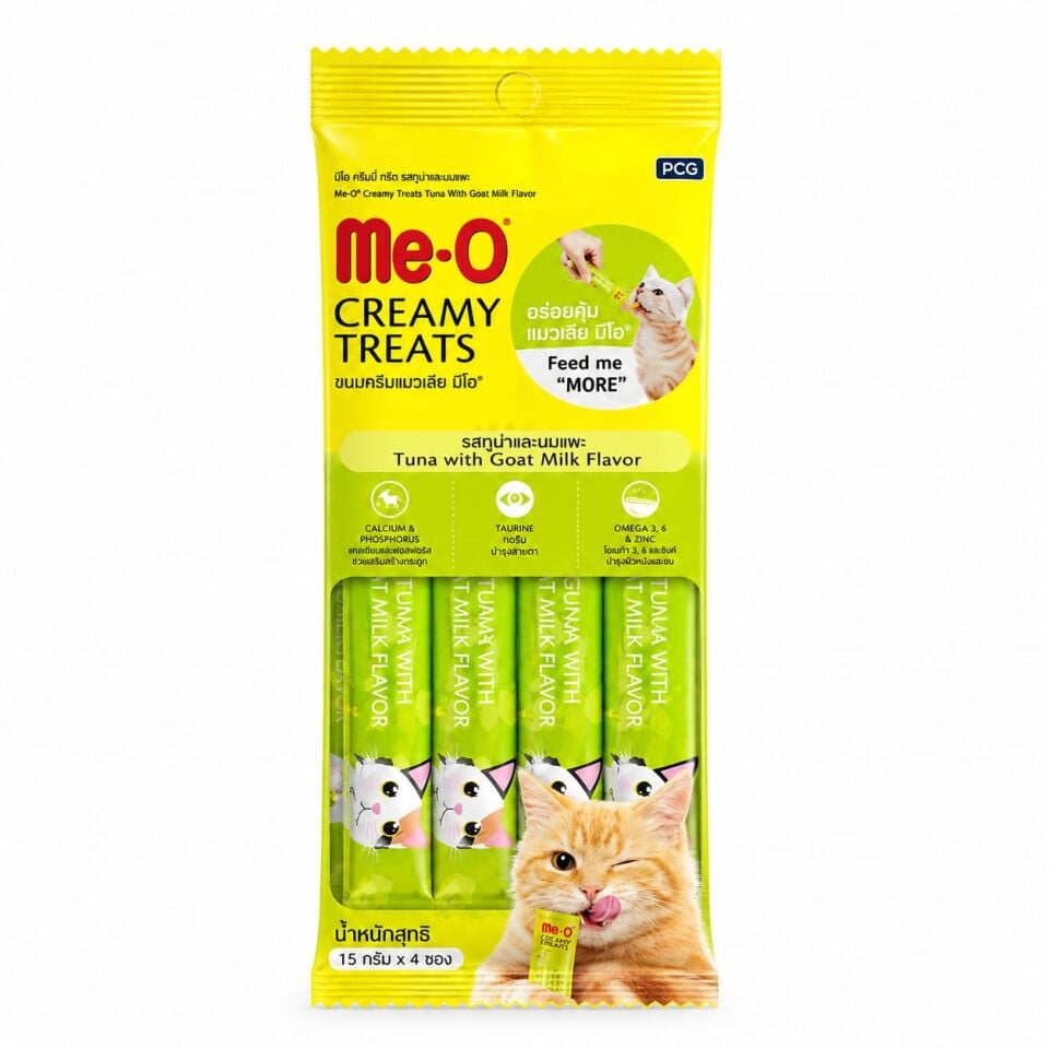ME-O CREAMY TREATS TON BALIKLI KEÇİ SÜTLÜ KREM KEDİ ÖDÜLÜ 15 GR X 4*