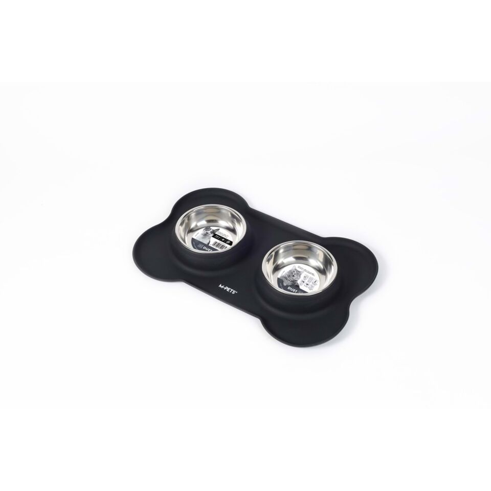 60530699 M-PETS DUET SILICONE MAT MAMA KABI BLACK 2X200ML
