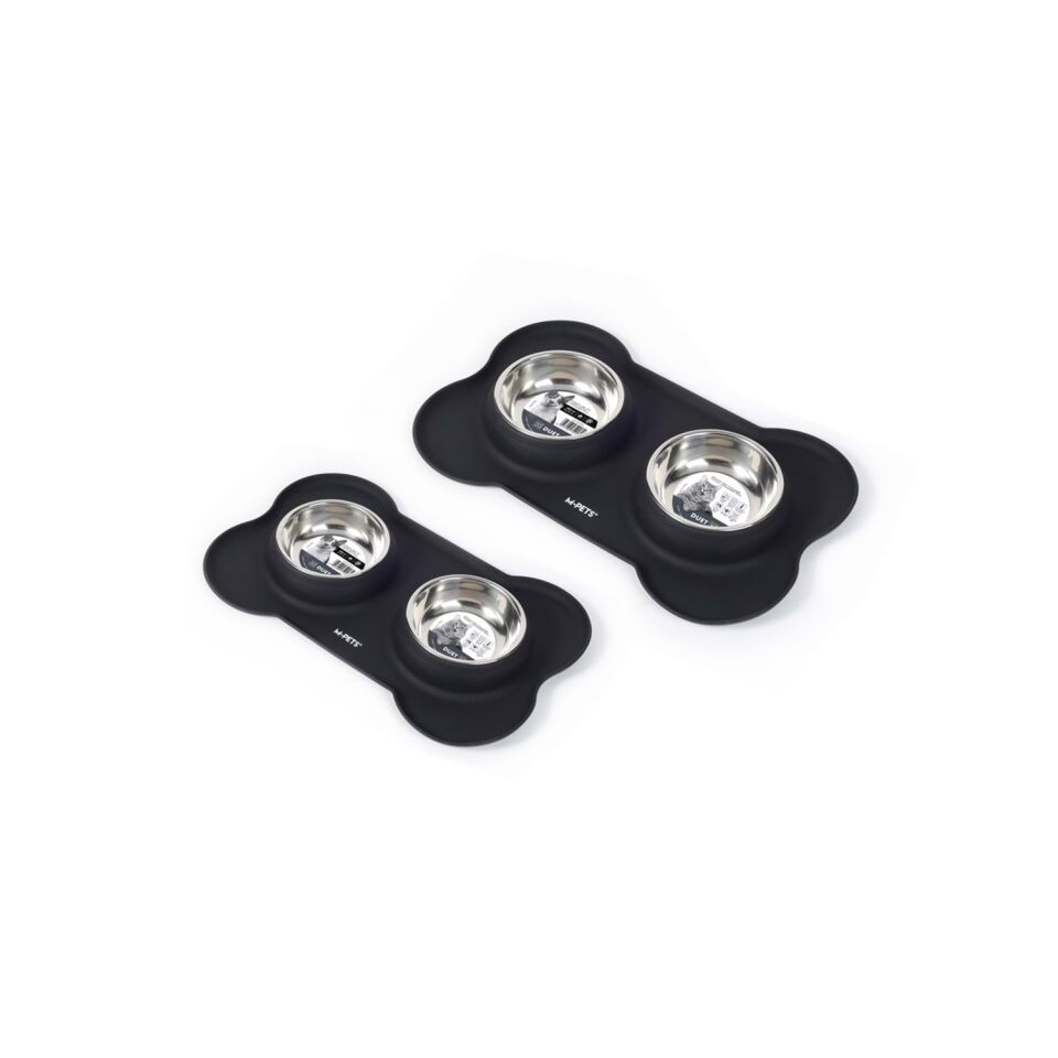 60530699 M-PETS DUET SILICONE MAT MAMA KABI BLACK 2X200ML