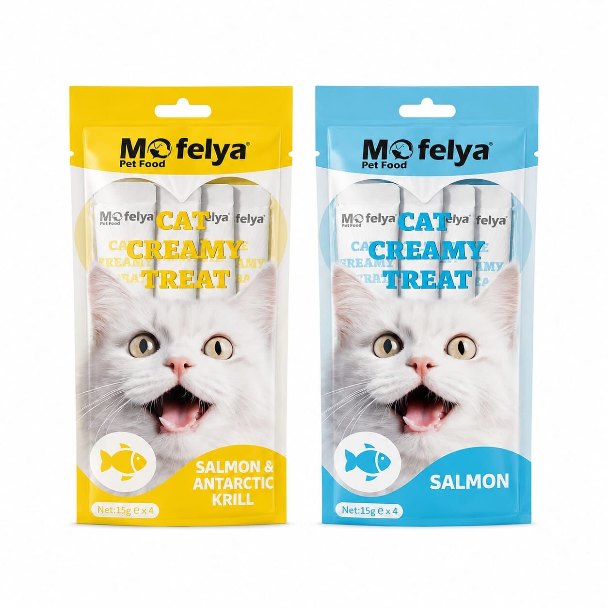MOFELYA KREM KEDİ ÖDÜL MAMASI BALIK ÇEŞİTLERİ 15GR*4 2 Lİ