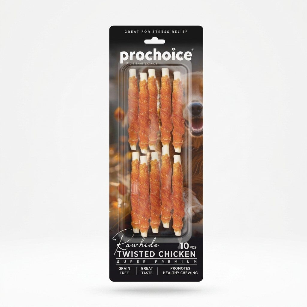 PROCHOICE RAWHIDE TWISTED CHICKEN 10PCS