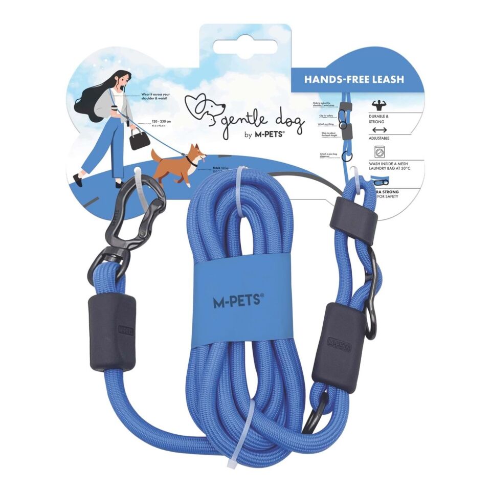 M-PETS GENTLE DOG FONKSİYONEL GEZDİRME TASMA MAVİ