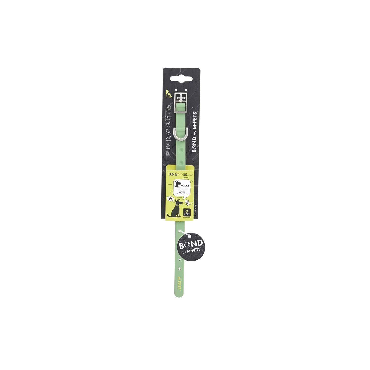M-PETS BOND NFC SİSTEMLİ SİLİKON BOYUN TASMASI (XS) YEŞİL