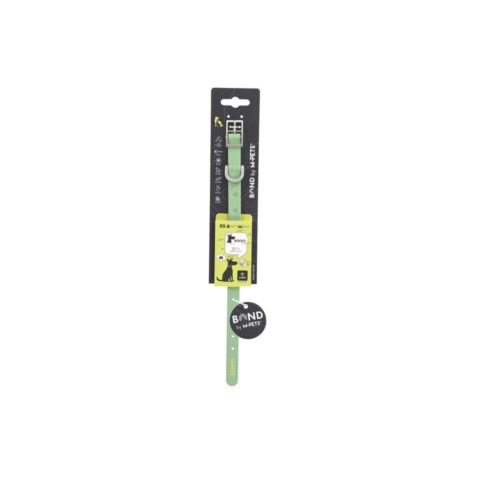M-PETS BOND NFC SİSTEMLİ SİLİKON BOYUN TASMASI (XS) YEŞİL