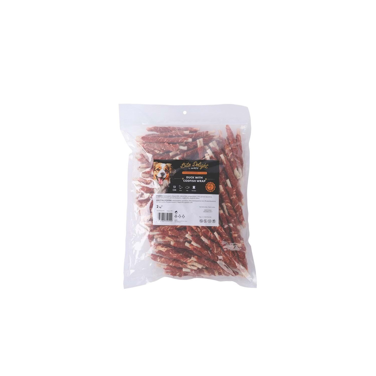M-PETS BITE DELIGHT DUCK WİTH CODFİSH WRAP 13CM KÖPEK ÖDÜLÜ 2KG